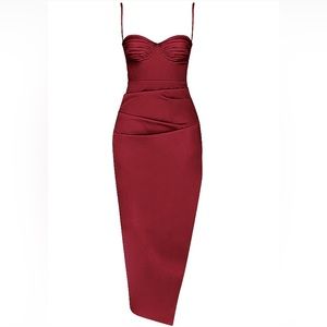 House of CB red midi dress